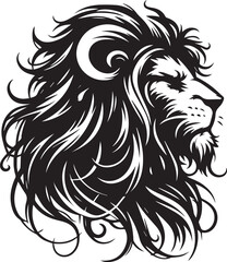 Lion With Long Messy Hair Vector 