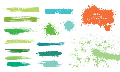 Colorful paint brush grunge circle brush. Blue pink isolated on white background. Graphic design grunge style concept for banner, flyer, etc