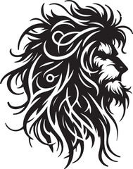 Lion With Long Messy Hair Vector 