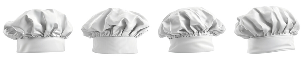White chef hat isolated on transparent background. PNG collection