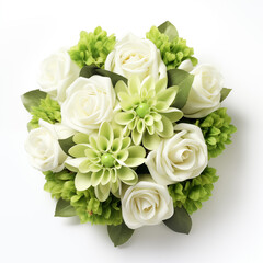 flower decor elements wedding green and white