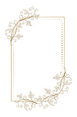 Vector vertical rectangle frame with ivy leaves decoration