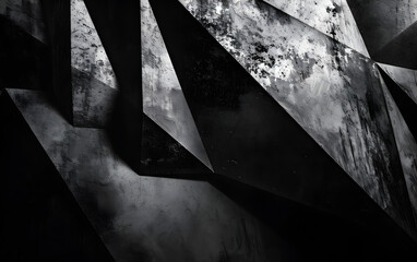Abstract Black and Grey with Bold Geometric Shapes and Moody Tones