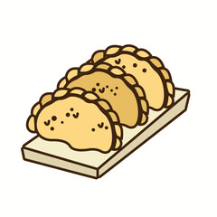 Vector illustration of a traditional local Indonesian snack cake design in brown color with a coaster at the bottom.