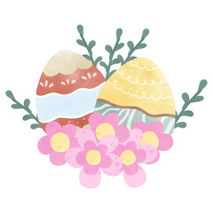 Easter Day cute egg,flowers and rabbit for Easter Day 