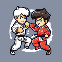 vector illustration of a taekwondo fighter

