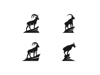 Fotobehang set of mountain goat logo vector icon illustration, logo template © Rezaalfarid204