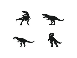 set of dino logo vector icon illustration, t-rex logo template