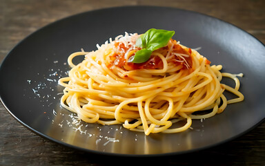 Capture the essence of Spaghetti Aglio E Olio in a mouthwatering food photography shot