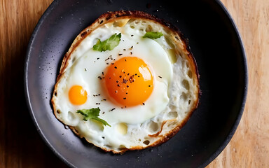 Capture the essence of Fried Egg in a mouthwatering food photography shot