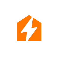 the home electric estate property logo design vector