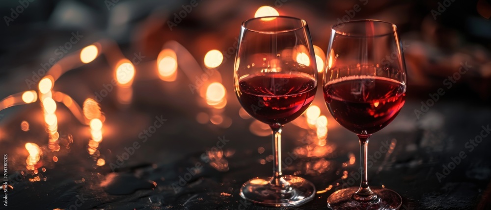 Poster .the image features two wine glasses, one containing red wine and the other containing white wine. t