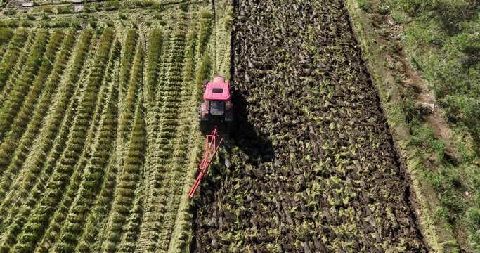 agricultural machine working in field