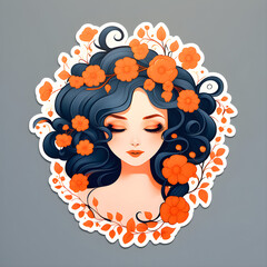 꽃과 사람, 헤어 스타일, 꽃으로 장식된 머리 모양