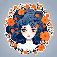 꽃과 사람, 헤어 스타일, 꽃으로 장식된 머리 모양