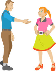 女性をダンスに誘う白人男性