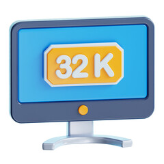 32 k resolutions 3d icon design