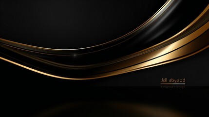 Abstract elegant gold lines diagonal scene on black background. Template premium award design. Vector illustration