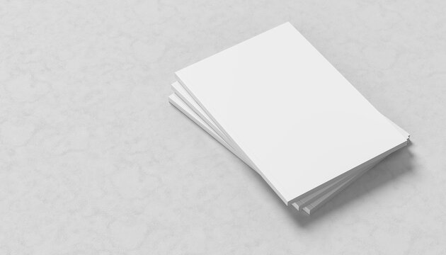 Book, Magazine, Catalogue mock up. Realistic book mock up isolated on white background. 3D illustration