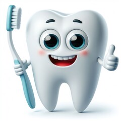 tooth with toothbrush