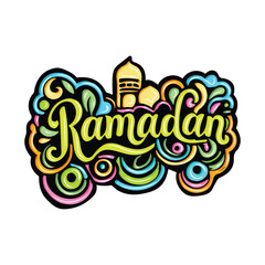ramadan with hand drawn design