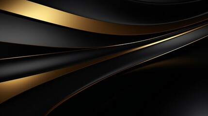 Fototapeta premium Black and Gold Side Lines Design Template. Modern Abstract Design. Luxury Background. Amazing Certificate. Tradition Design Trend Pattern. Cool Dark Wallpaper. Minimal Geometric Design Template