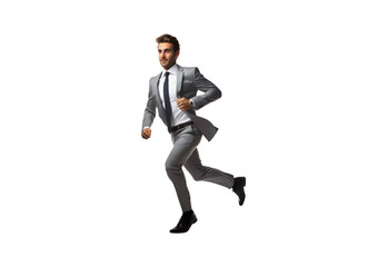 Fototapeta na wymiar businessman running with a briefcase