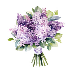 Lilac Flower watercolor painting illustration suitable for wedding, greeting card, fabric, textile, wallpaper, ceramic, brand, web design, stationery, cosmetic, social media, scrapbook.
