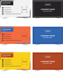 Business card design template clean corporate creative luxury elegant business card with front and back horizontal presentation business card orientation.