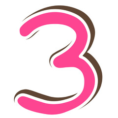 pink white and brown three number