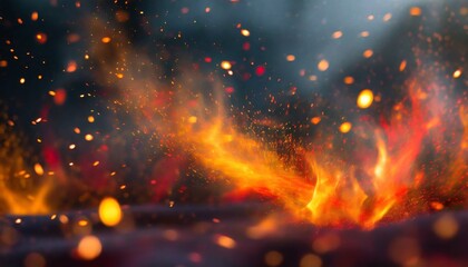 fire in the night Ethereal Sparkle: Abstract Flames in Flight"