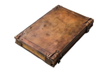 old leather-bound book with a richly textured cover