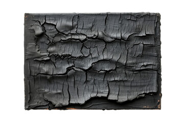 entire surface is covered in a deep black color from the charring