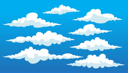 cartoon cloud collection vector illustration - obrazy, fototapety, plakaty