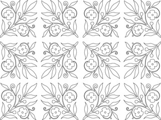 Vector sketch illustration of modern minimalist traditional ethnic batik background pattern design