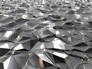Luxury silver metallic polygon abstract background with copy space 