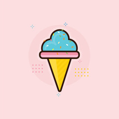 tasty ice creams. Sweet summer delicacy sundaes,gelatos with different tasties,collection isolated ice-cream cones and popsicle with different topping.