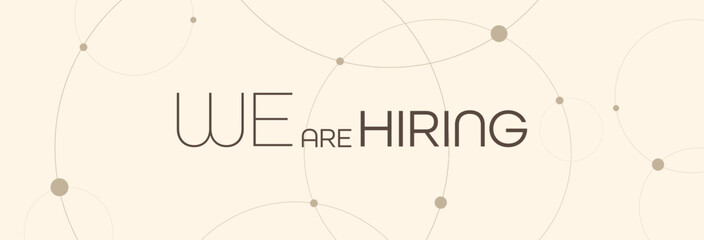 we are hiring sign on white background	