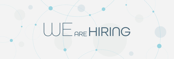 we are hiring sign on white background	