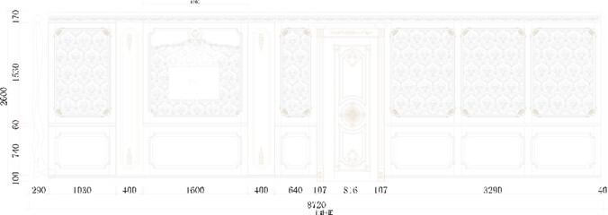 Vector sketch illustration of vintage classic bed interior plan design