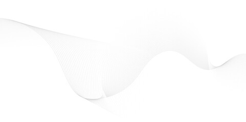 Wave line background with smooth shape. Beautiful wavy line on a white background. Horizontal banner template. Abstract futuristic template. Chrome technological wallpaper.