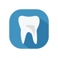 Tooth icon on blue