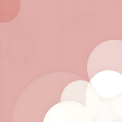 The background is white and pink with small patterns. A little, minimalist style.