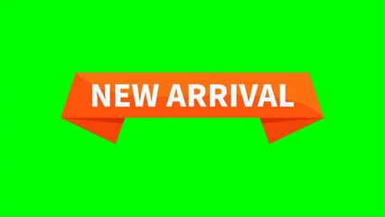 New Arrival Motion Video In Orange Rectangle Ribbon Shape On Green Screen Background For Announcement Product Advertisement Business Marketing Social Media Information
