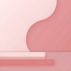 The background is white and pink with small patterns. A little, minimalist style.
