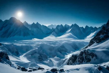 Photo sur Plexiglas Everest landscape with snow and clouds