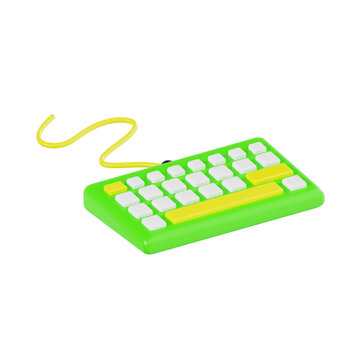 3d keyboard, 3d render icon illustration, transparent background, technology ecommerce