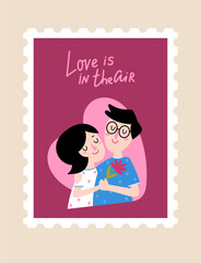 Couple in love valentine card
