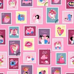 Seamless pattern for Valentine day - 704795238