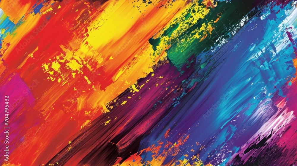Poster  a multicolored background with a lot of paint splattered on the bottom and bottom of the image.